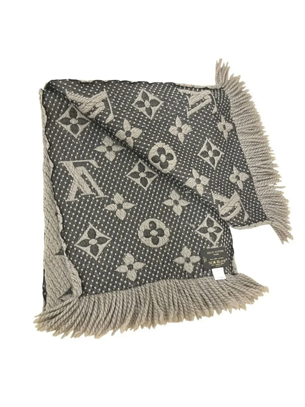 Louis Vuitton Echarpe Logo Mania Monogram Scarf Wool Silk